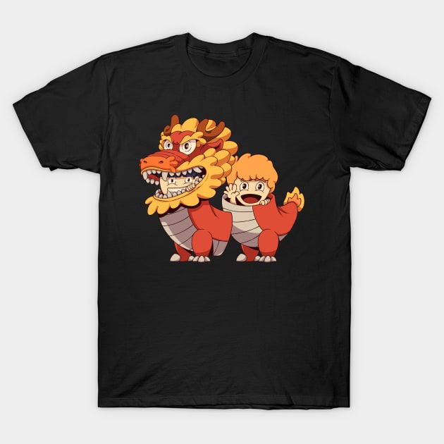 kids in dragon costumes T-Shirt by andhiika